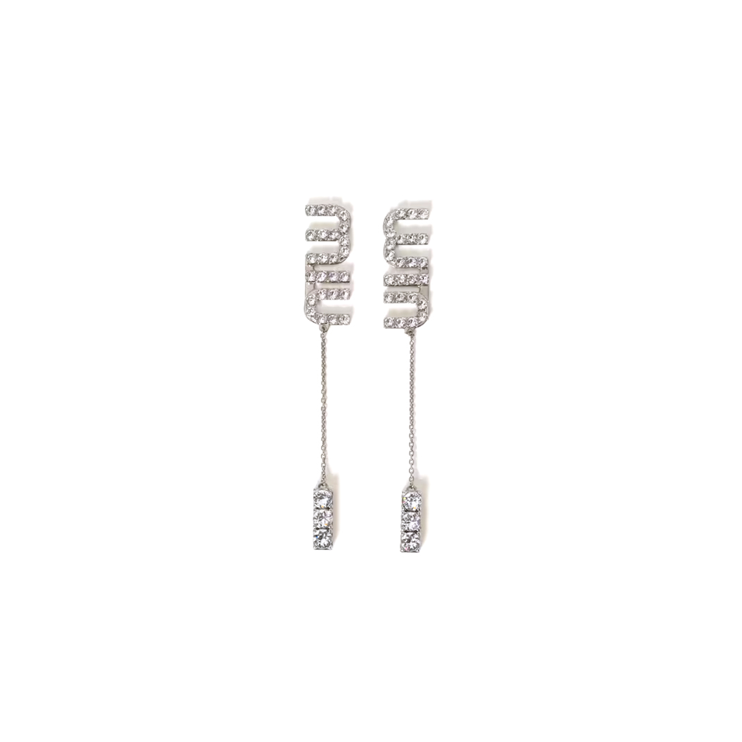 MIU MIU PENDANT EARRINGS WITH CRYSTALS 5JO661